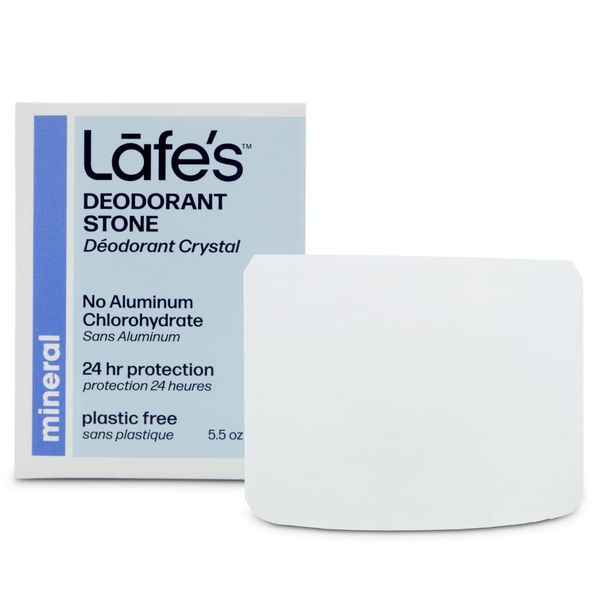 Lafe's Natural Deodorant | 5.5oz Unscented Crystal Rock Aluminum Free Natural Deodorant Stone | Plastic Free Packaging | Paraben Free & Baking Soda Free with 24-Hour Protection | 5.5 oz Unscented Stone