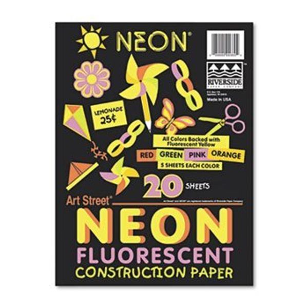 Pacon- Art Street Neon Construction Paper ,Const ,20Pk ,Flas V11H233020 (Pack Of 10