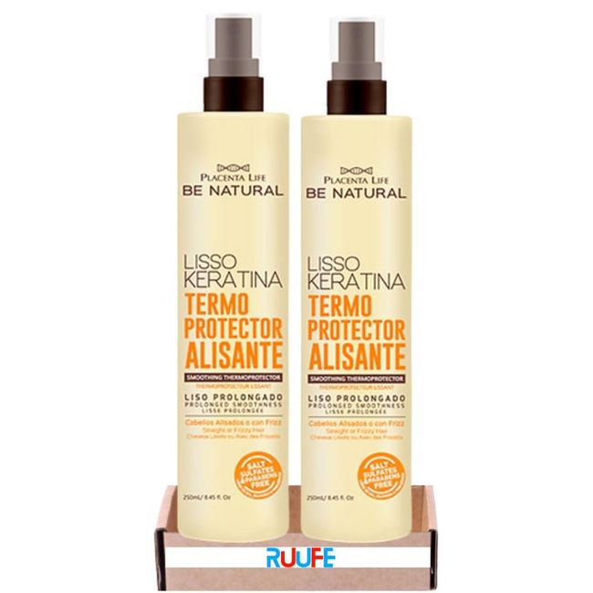 RUUFE Be Natural lisso keratina termoprotector alisante (2 Pack) lisso keratina termoprotector alisante be natural Be Natural Placenta Life Termoprotector Alisante Lisso Keratina