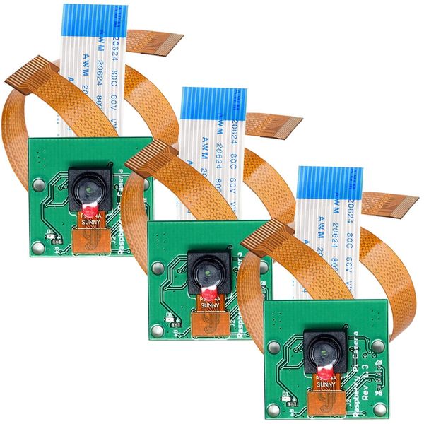 AZDelivery 3 x Raspberry Pi Zero Mini Camera Module 5MP 1080p Webcam Support OV5647 Sensor, with FFC Flex Ribbon Cable Replacement Flex Cable 30cm Including E-Book!