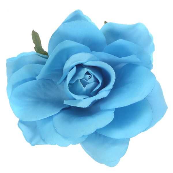 M METERXITY Rose Hair Clip, 4.33 Inch Flower Hairpin Fabric Floral Brooch for Bridal Wedding/Party/Women Hair Accessories, Hair Flowers Headpiece Floral Hair Pins [11cm, Lake Blue]