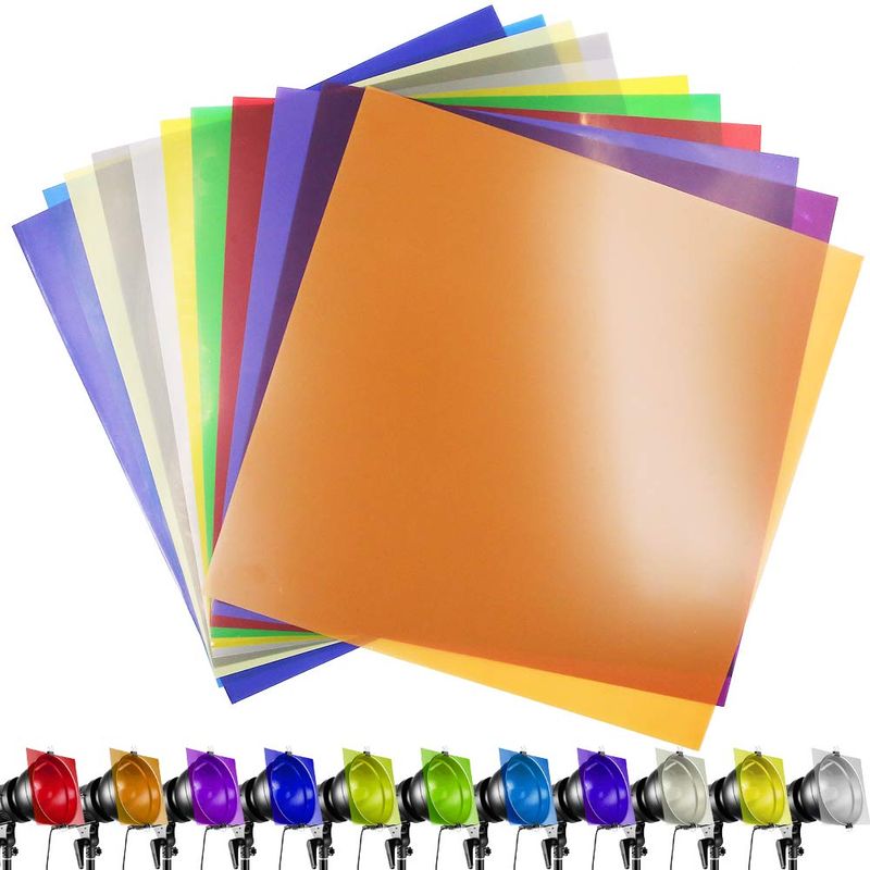 11 Pieces Square Gel Filter Correction Light Filter Overlays ...