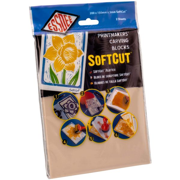 Essdee SoftCut Printmaking and Carving Blocks, PVC, Multi-Colour, 200x150mm