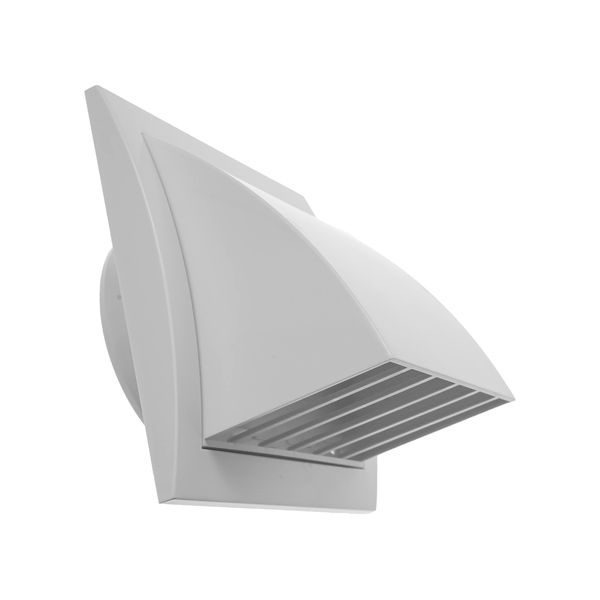 4'' Inch / 100 mm Exhaust Hood Vent with Rain Cover and Flap, White, Indoor and Outdoor Air Vent Cover, HVAC Exhaust Vent Duct Cover, 6'' x 6'' Inch Exhaust Cap