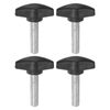 sourcing map 4pcs Tee Wing Knobs Thumb Screws M8 x 30mm Standard Male Thread Plastic T Knobs Handles Hand Clamping Thumbscrew, Black