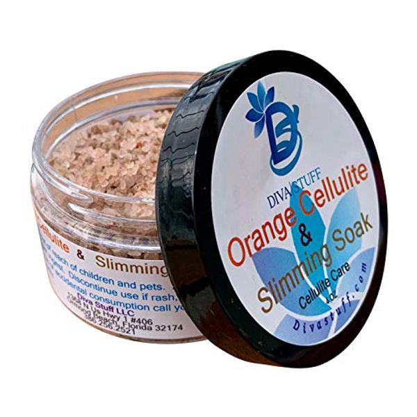 Cellulite and Slimming Salt Bath Soak With Orange Polyphenols,4oz Jar, Diva Stuff