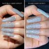 Supwee Silver Reflective Glitter Gel Polish Sparkling Diamond Nail Gel Soak Off UV/LED Shiny Gel Holographic Glitter Gel Nail Varnish Manicure DIY At Home Salon