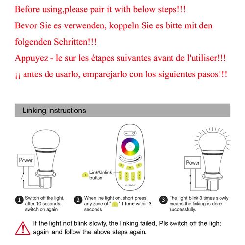 LGIDTECH FUT096 Mi.Light RGBW 4-Zone 2.4GHz RF Remote Full Touch LED Controller(Battery Excluded),Used for Miboxer RGB RGBW LED Strip Lights Controller Receiver Box FUT037 FUT038(Excluded)