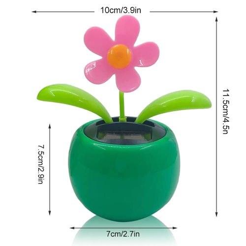 Chingde Solar Powered Dancing Flower, Plastic Solar Dancing Flowers Shaking Head Car Ornaments Solar Powered Car Toy for Car Office Desk Decoration (2 Pieces, B)