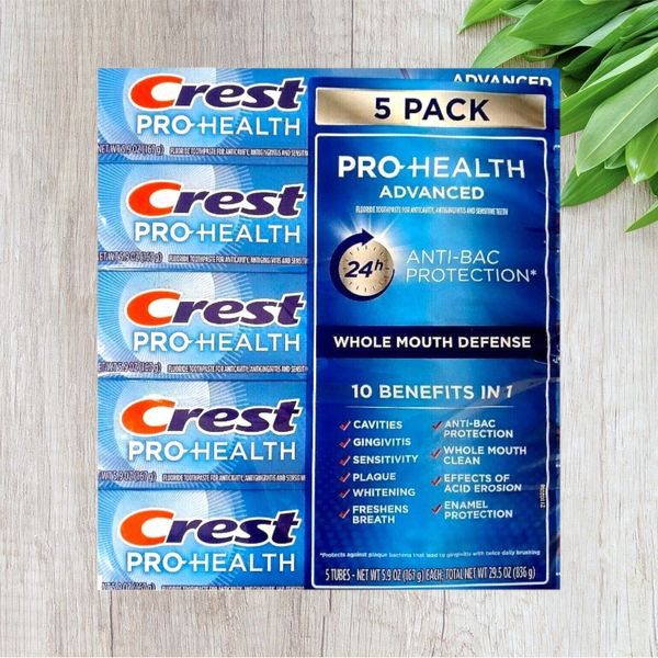 Crest Pro Health Advanced 24Hour Whitening Toothpaste 5 Pack 5.9OZ