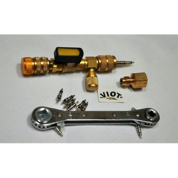 HVAC Tool Kit:Dual Schrader Valve Core Remover/Instal