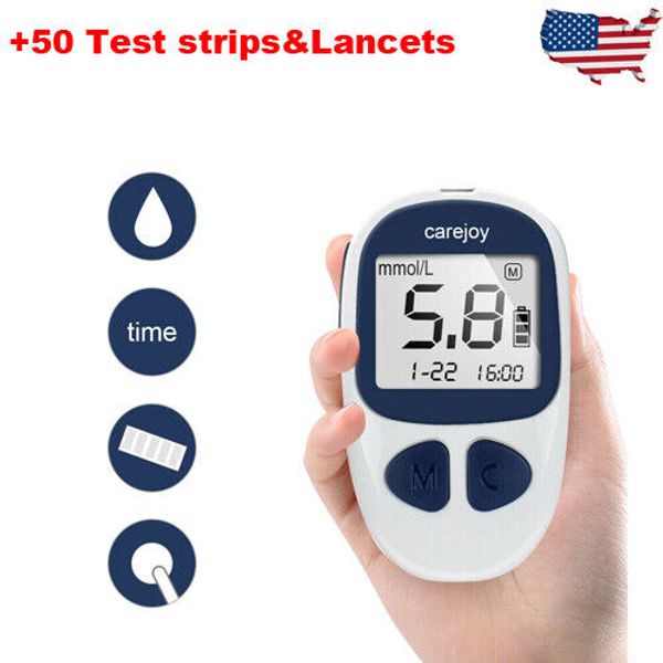 Carejoy Diabetes Test Tester Diabetic Strips Blood Sugar Glucose Meter Machine