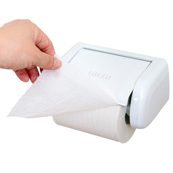 OKA Fill+Fit One-Touch Toilet Paper Holder, White (Our House Venetization Plan Paper Dispenser)