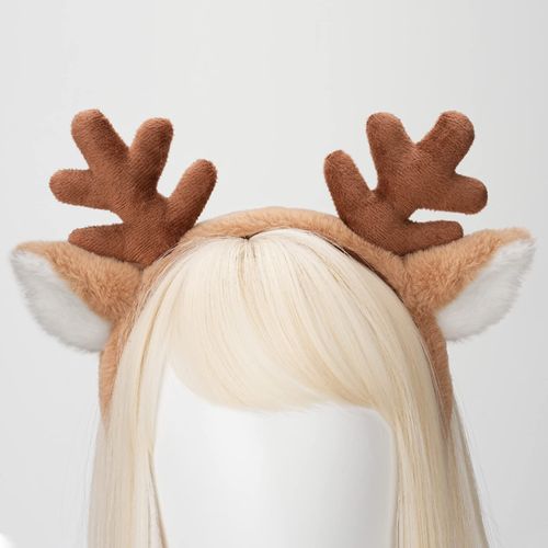 Reindeer Headband Deer Antler Deer Ear Headband Christmas Reindeer Cosplay Costume Accessory (Brown)