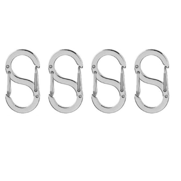 SowKow 4 Pcs Micro S Shape Hardware Adjustment Silver S Shape Hook Necklace Jewelry Small Silver