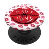 Kissing Lips with Red Lipstick PopSockets Swappable PopGrip