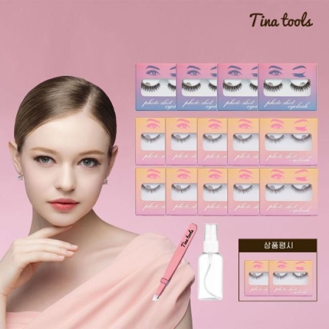 Tina Tool's 2 IN 1 Double Eyelid Eyelash Basic (Daily Shot 10 Boxes Party Shot 4 Boxes) Tweezers Empty Container