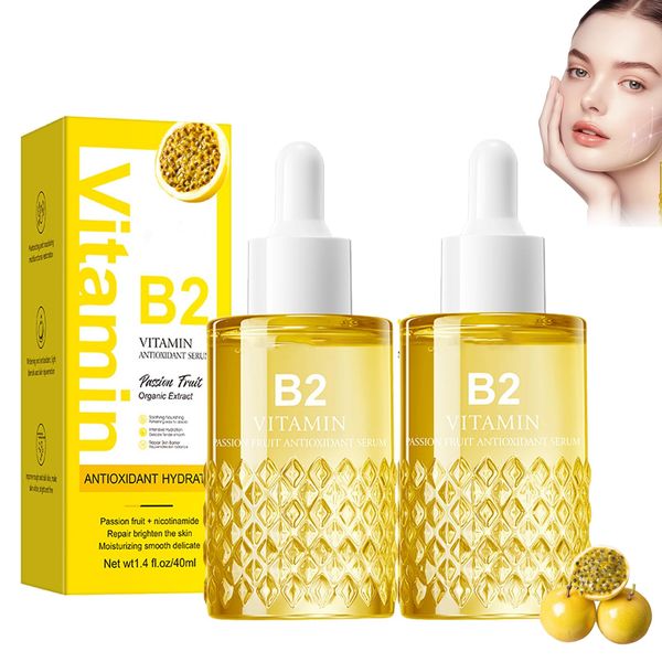 Gesichts serum Vitamin C Anti-Aging Gesichtsserum, Passion Fruit Vitamin B2 Antioxidant Serum für die Haut, Hydration, Targets dunkle Flecken und Hyperpigmentierung, EbenmaBiger Hautton