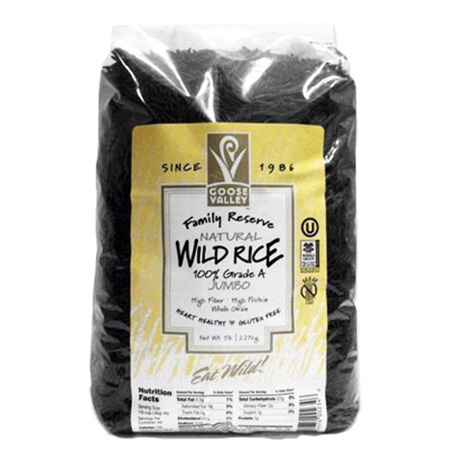 Goose Valley Natural Wild Rice - Family Reserve 5 lbs (Pack of 2) - Variety of Jumbo High Fiber and High Protein Whole Grain Rice for Healthy Heart