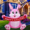 5FT Easter Inflatables Outdoor Inflatable Bunny Blow Up Yard with LED Lights