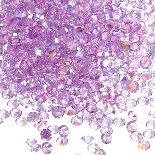M METERXITY 14000 Pack Wedding Table Scatter Confetti Crystals Acrylic Diamond Vase Filler Gems Apply to Table/Centerpiece/Decor/Bridal (3mm Light Purple AB)