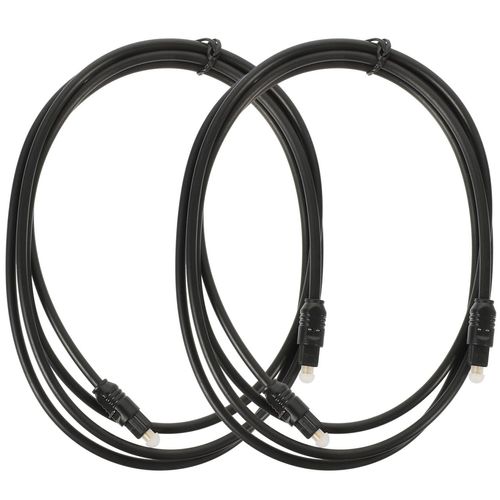WOFASHPURET 2pcs Optical Audio Cable 59.05 Inch Male to Male Tv Optical Audio Cable for Home Theater, Hi-Fi DVD, Tv Black