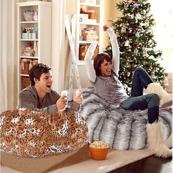 Bean Bag Chair Cushion Round Soft Fluffy Lazy Sofa Bed 3ft With Sponge Filling