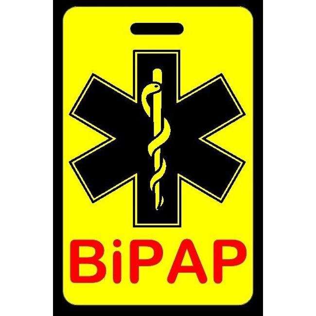 Safety Yellow BiPAP Bag Tag - Sleep Apnea