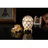 QIFU Hand Painted Easter Egg Decorative Enamel Trinket Box with Mini Carriage(QF5467)