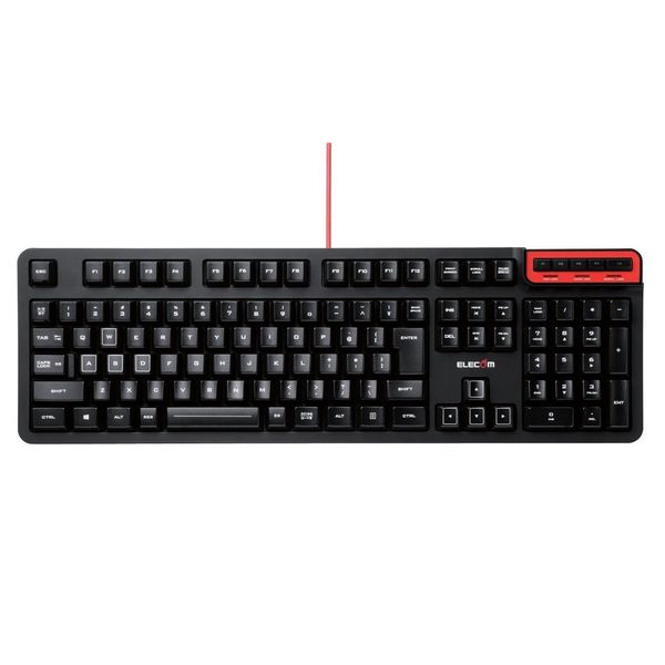 Elecom DUX TK-DUX30BK Gaming Keyboard, All Keys Customizable, Supports Hardware Macros (US Layout Not Guaranteed)