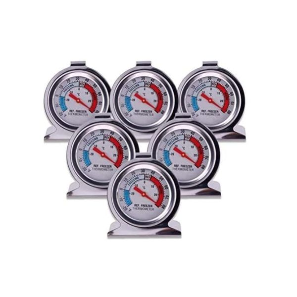 Refrigerator Freezer Large Dial Thermometer Aulufft 6 Pack Classic Series Fridge Freezer Alarm Thermometer Internal Temperature Gauge for Kitchen Refrigerator