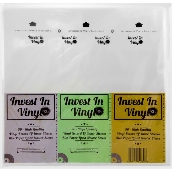 Invest In Vinyl 50 Master Sleeves Rice Paper Anti Static LP Inner Sleeves Vinyl Record Sleeves Provide Your LP Collection with The Proper Protection