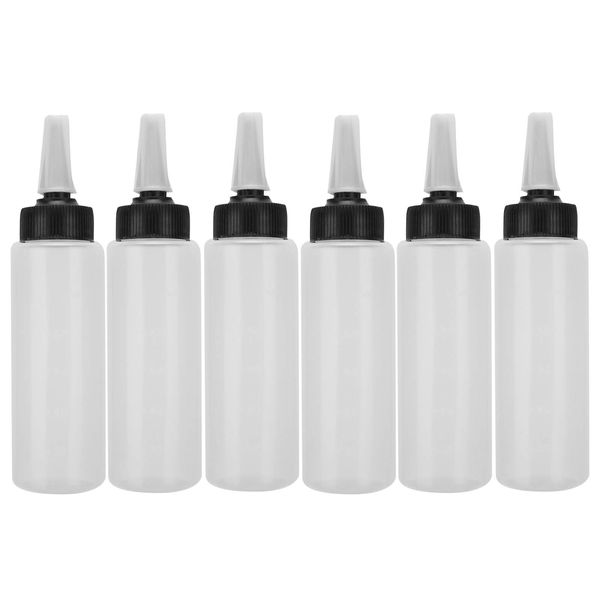 6pcs Applicator Bottle, Shampoo Bottle Hair Washing Bottle with Cover Hair Salon Squeeze Refillable Bottle for Hair Salon Coloring Dyeing