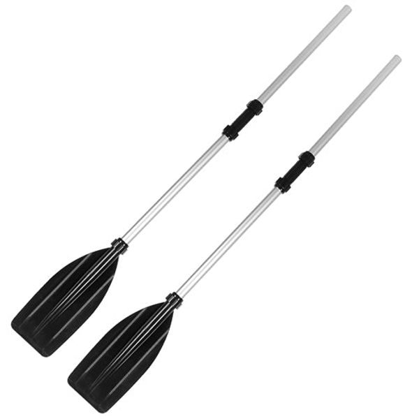 2Pcs Kayak Paddles Aluminum Alloy Detachable Canoe Paddle Boat Oars for Kayaking Boating Oar Fishing - Black