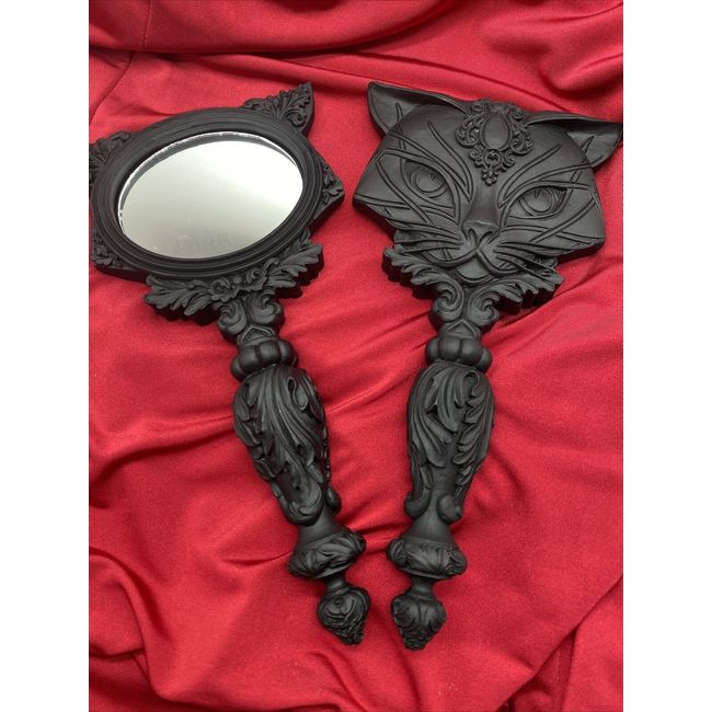 Alchemy England V64B Sacred Black Cat Hand Mirror Gothic Vintage Vanity IN HAND