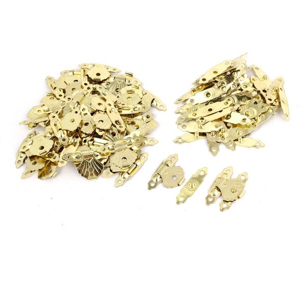 50 Pcs Metal Mini Flower Leaf Jewelry Case Box Lock Hasp Staple Set