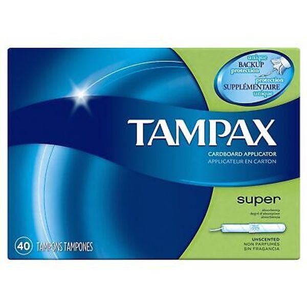 Tampax Super Absorbency Tampons Cardboard Applicator Leakguard 40ct Pack of 6