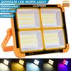10000LM LED Work Solar Light 6000mAh Rechargeable Flashlight Floor Lamp 5 Modes