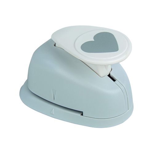 Rayher Paper Craft Punch with Heart Design, Lever Punch for Card Making and Scrapbooking, 2.54cm, 1", 89832000