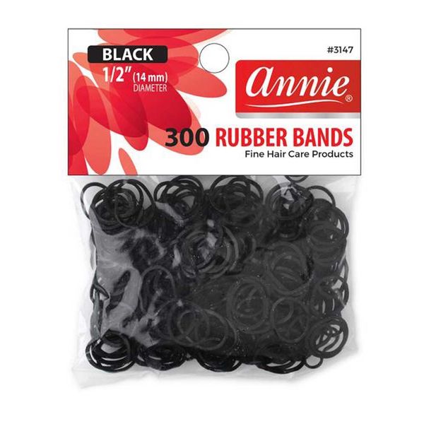 DreadHeadHQ Annie Rubber Bands Haar Bommeln 300-Stücke, Schwarz