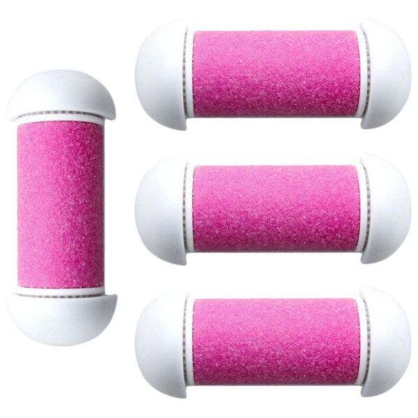 EXCEART 4Pcs Electric Feet Dead Skin Removal Replacement Rollers Refill Heads Coarse Replacement Roller Refill Heads for Electronic Foot File Refills Pedicure File Tool Feet Care Tool (Pink)