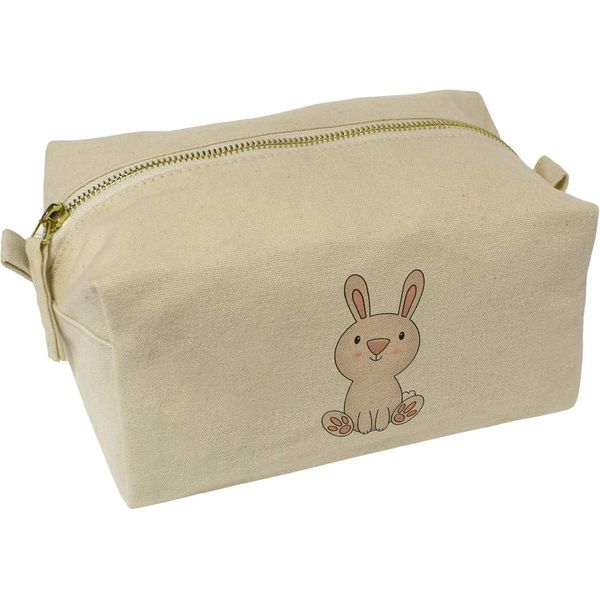 'Cute Bunny Rabbit' Canvas Wash Bag/Makeup Case (CS00043957)