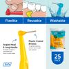 TEPE Interdental Brush Angle, Angled Dental Brush for Teeth Cleaning, Pack of 25, 0.7 mm, Medium Gaps, Yellow, Size 4