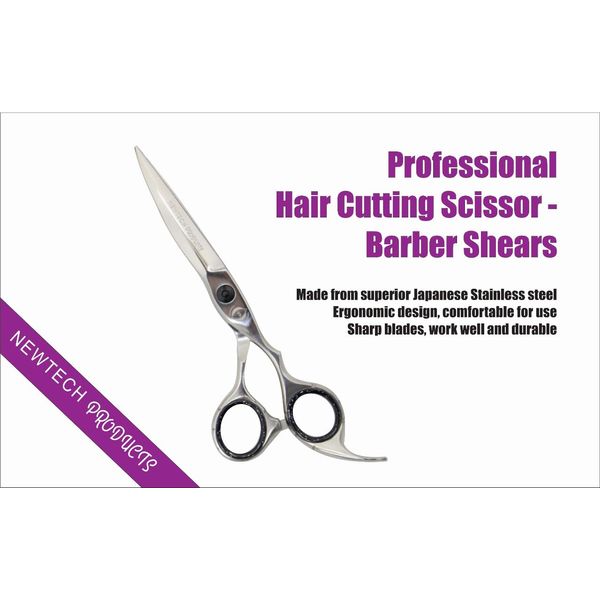 NEWTECH PRODUCTS Stainless Steel Professional Hair Cutting Scissor - Barber Shears for Men and Women 6.5 Inches - Hair dressing Razor shears- Sharp blades Hair cutting scissor