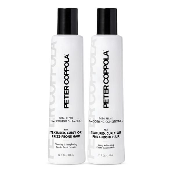 PETER COPPOLA Total Repair Shampoo & Conditioner Duo, Color-safe, Sodium Chloride-free Sulfate-free Shampoo For Color Treated Hair And Smoothing Conditioner – Keratin Treatment Aftercare (12 Fl Oz)