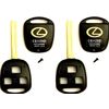2X Lexus 3 Button Remote Head Key Shell TOY40 (Long) with LOGO Top Quality
