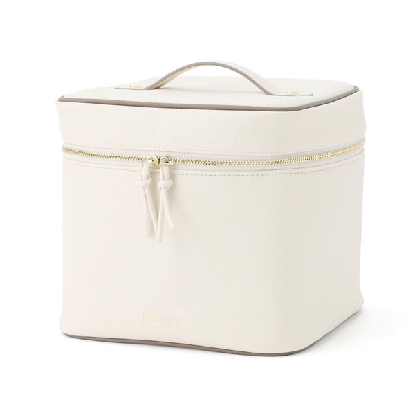 Francfranc Franc Bi-Color Vanity Pouch, Ivory