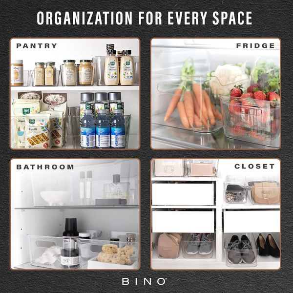 | Plastic Storage Bins, Large - 2 Pack, Clear | the SOHO COLLECTION | Pantry ...