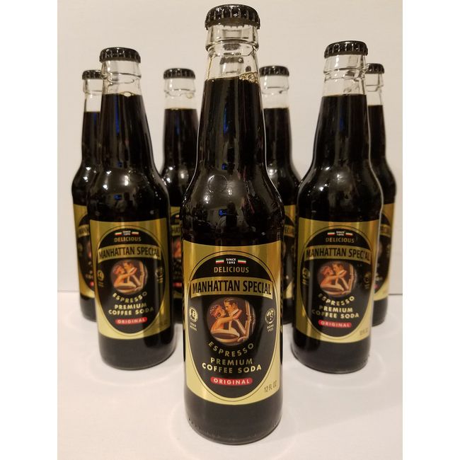 8 Bottles of Manhattan Special Expresso Coffee Sodas - (12oz. Size Bottles)