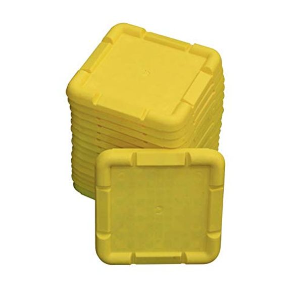 Scaffolding Safety Base Plates - 220mm Tredda Plates (Yellow) Internal Square Size:165mm² (4)